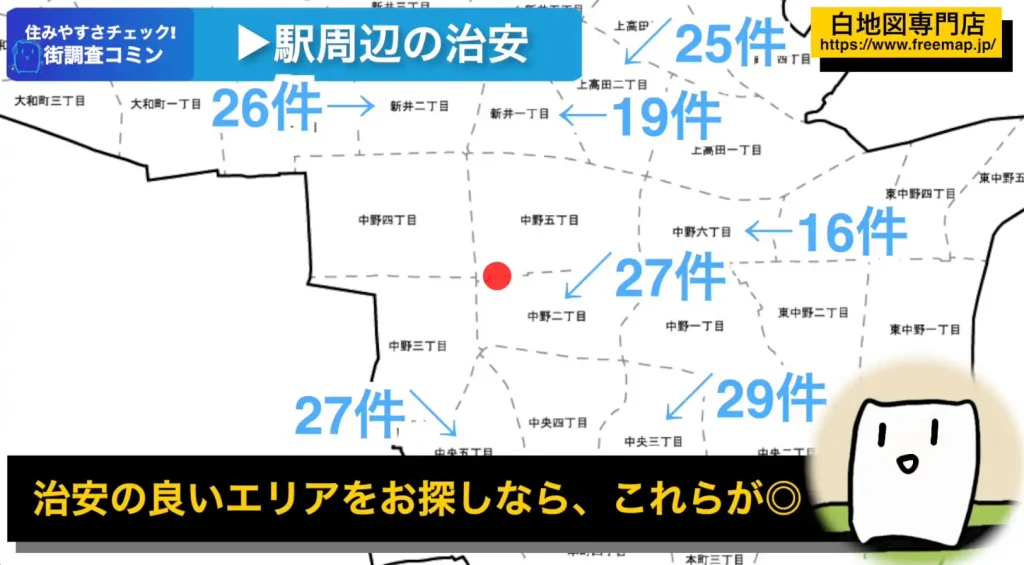 中野駅周辺 治安の良いエリア